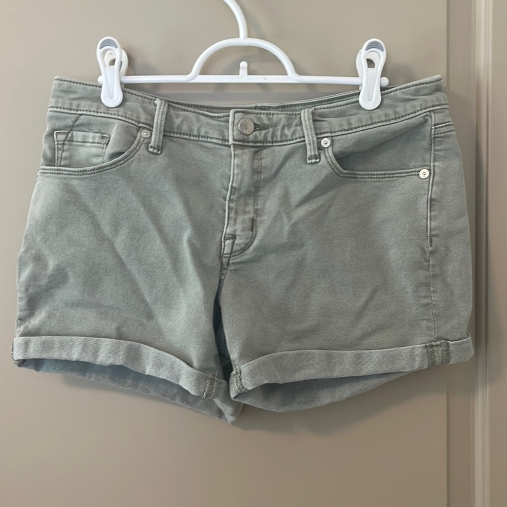 Green Denim Shorts